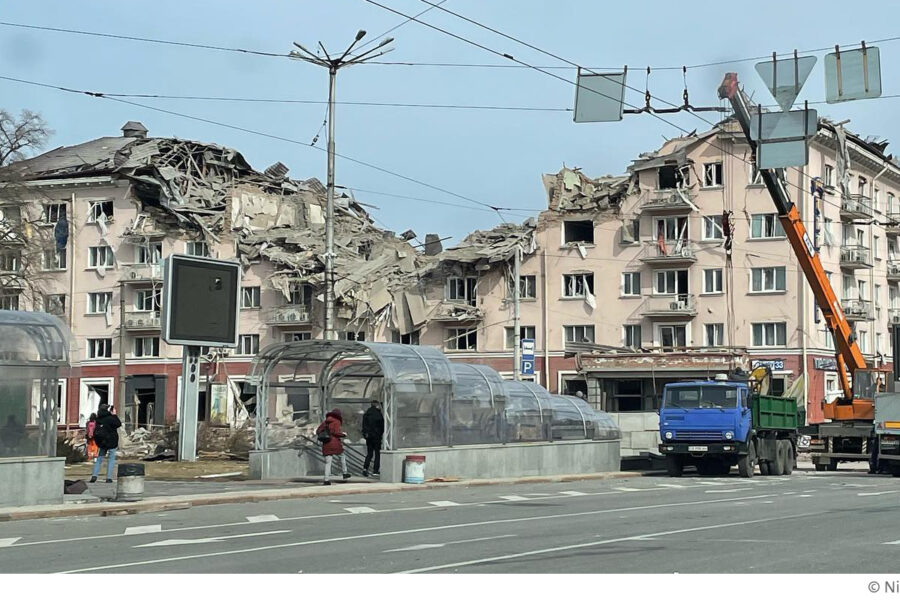 Bild aus Tschernihiw nach dem Angriff